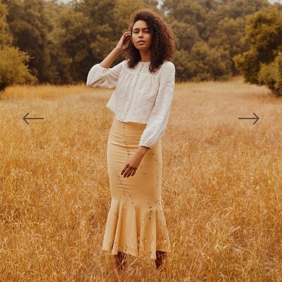 Christy Dawn Dresses & Skirts - Christy dawn Alma skirt mermaid yellow custard floral 2xl xxl